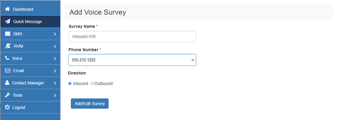 Create Voice Survey